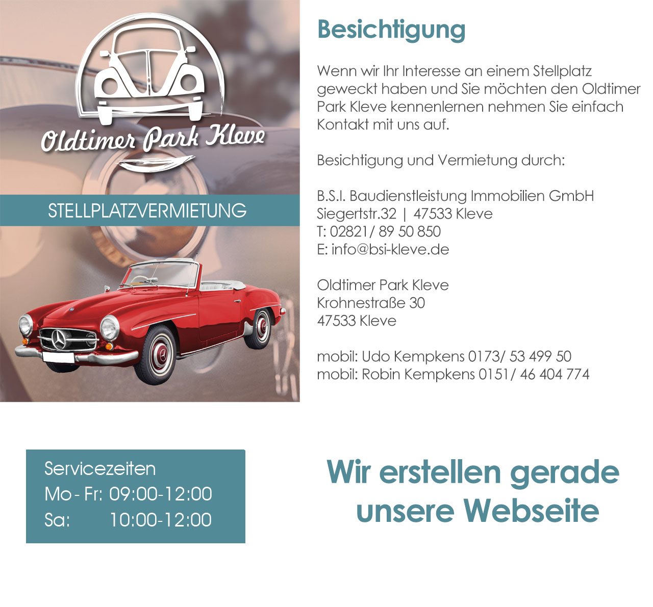 Oldtimer - Stellplatzvermietung Kleve
